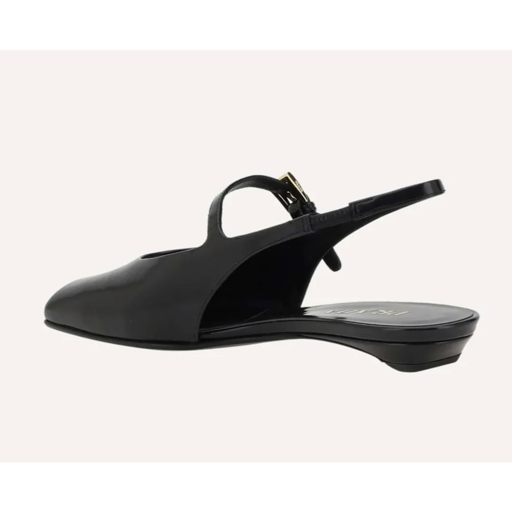 Prada Black Leather Square Toe Mary Jane Slingback Ballerina Ballet Flat 36 - Picture 14 of 16